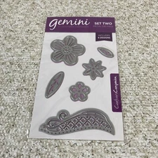 Gemini by Crafters Companion - Set Two Metal Die Pack 6 designs Flowers Leaves