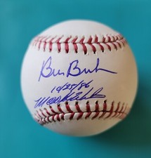 Bill Buckner Mookie Wilson Signed Baseball Date Inscription JSA Witness