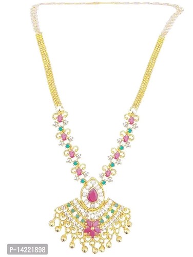 Indian Bollywood Gold Plated Kundan AD Necklace Earrings Jewelry Set - Picture 4 of 7
