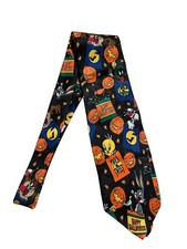 Looney Tunes Vintage Halloween Mens Neck Tie Bugs Bunny Taz Daffy Duck 1996