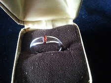 Ring Granat in Silber 835/000 - hochglanzpoliert