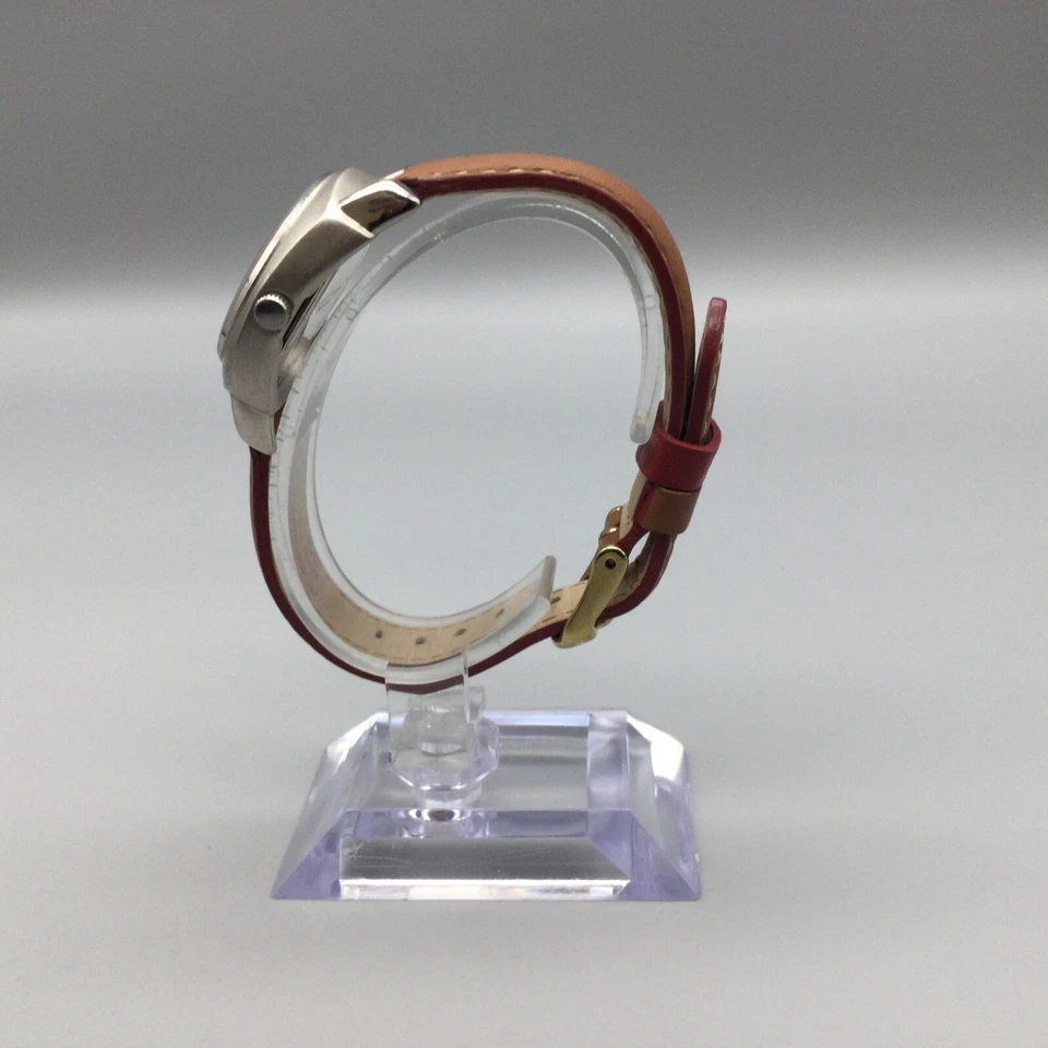 Reloj Reaction Kenneth Cole Mujer 30mm Esfera Rosa Correa Cuero Marrón Batería Nueva Foto 3 de 4