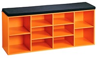 Kesper Schuhschrank / Sitzbank 15985-13 In Orange Mit Sitzkissen / Flurregal