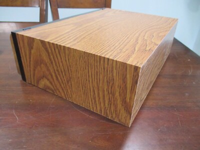 Add n stack 24 VHS VIDIO TAPE CASE 2 ROWS CABINET CASE STORAGE BOX FAUX WOOD MCM