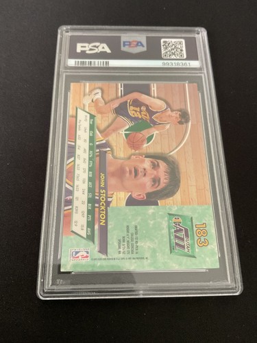 JOHN STOCKTON~1992 Fleer Ultra~PSA 8 Near mint-MINT - Picture 2 of 2