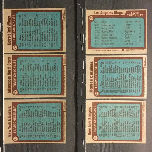 1977-78 Topps Hockey Set of all 18 UNMARKED Team Cards (#'s 71-88) Sku85 - Picture 5 of 7