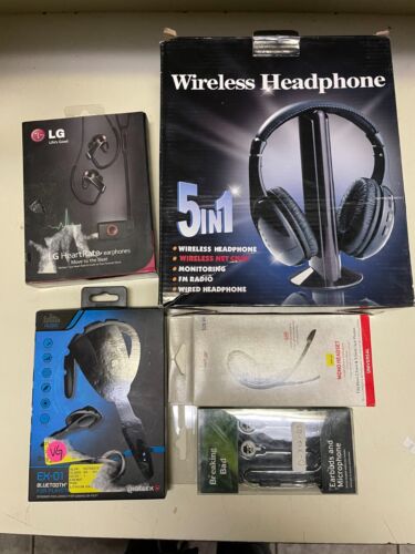 Lot of 5 Headphone & HEADSET (For Parts, Not Tested) - Picture 1 of 6