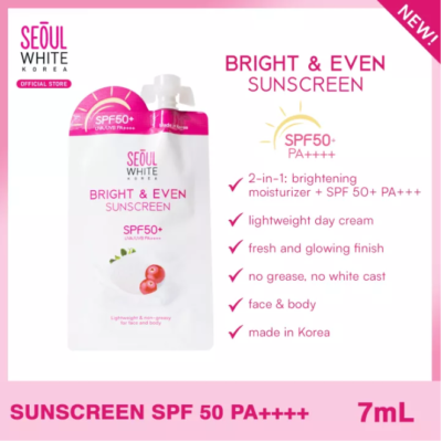 Seoul White Korea BRIGHT & EVEN Sunscreen SP50+ PA++++ (2 x 7ml