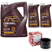 MotoröL Set Mannol 5W-30 API SN/CH-4 7 Liter + ÖLfilter FüR Fiat Ducato Bus 120