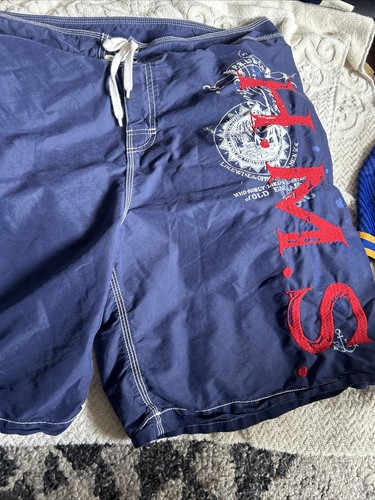 Polo Ralph Lauren Vintage H.M.S. Swim Trunks Board Shorts Size 36 Rare Classic