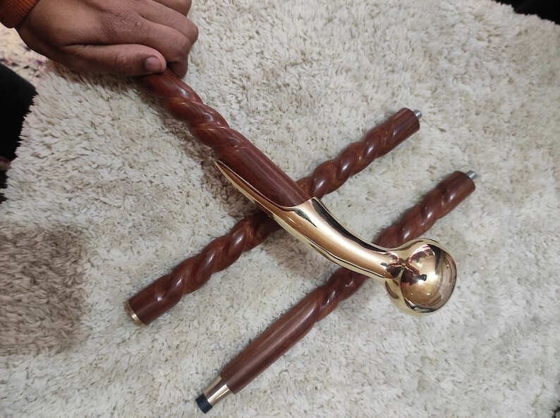 New Solid Brass Knob Head handle Walking Cane Vin… - image 2