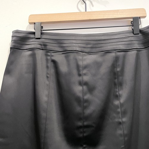 White House Black Market Women’s 12 Satin Front Zip Skirt Black - Picture 7 of 10