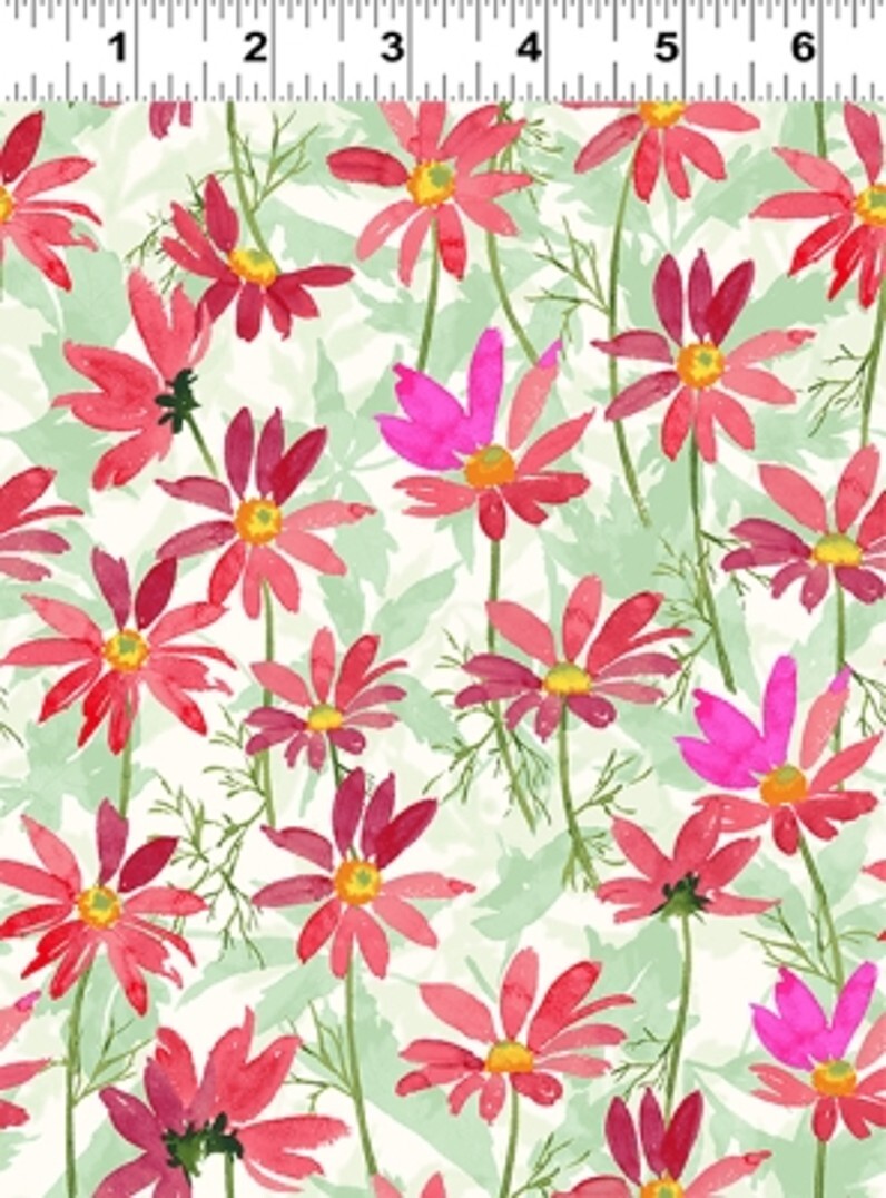 Clothworks Flower Shop by Jim Ishikawa Y3301 74 Raspberry