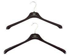 Doncaster Set 2 Retail Clothes Hangers Designer Black Plastic Gold Logo