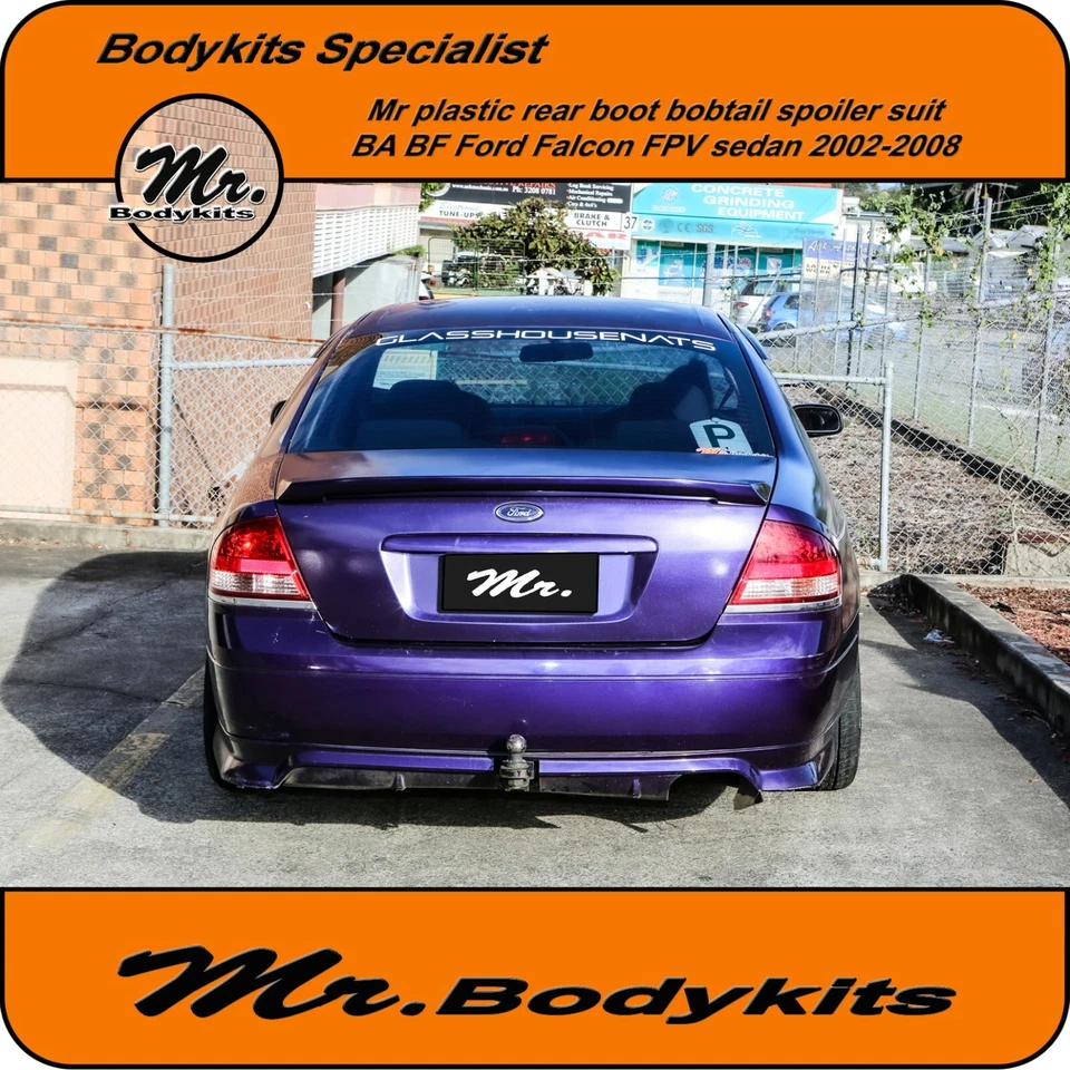 Gloss Black Rear Boot Bobtail Spoiler Wing For Ford BA BF Falcon XR6 XR8 FPV - image 4 of 4