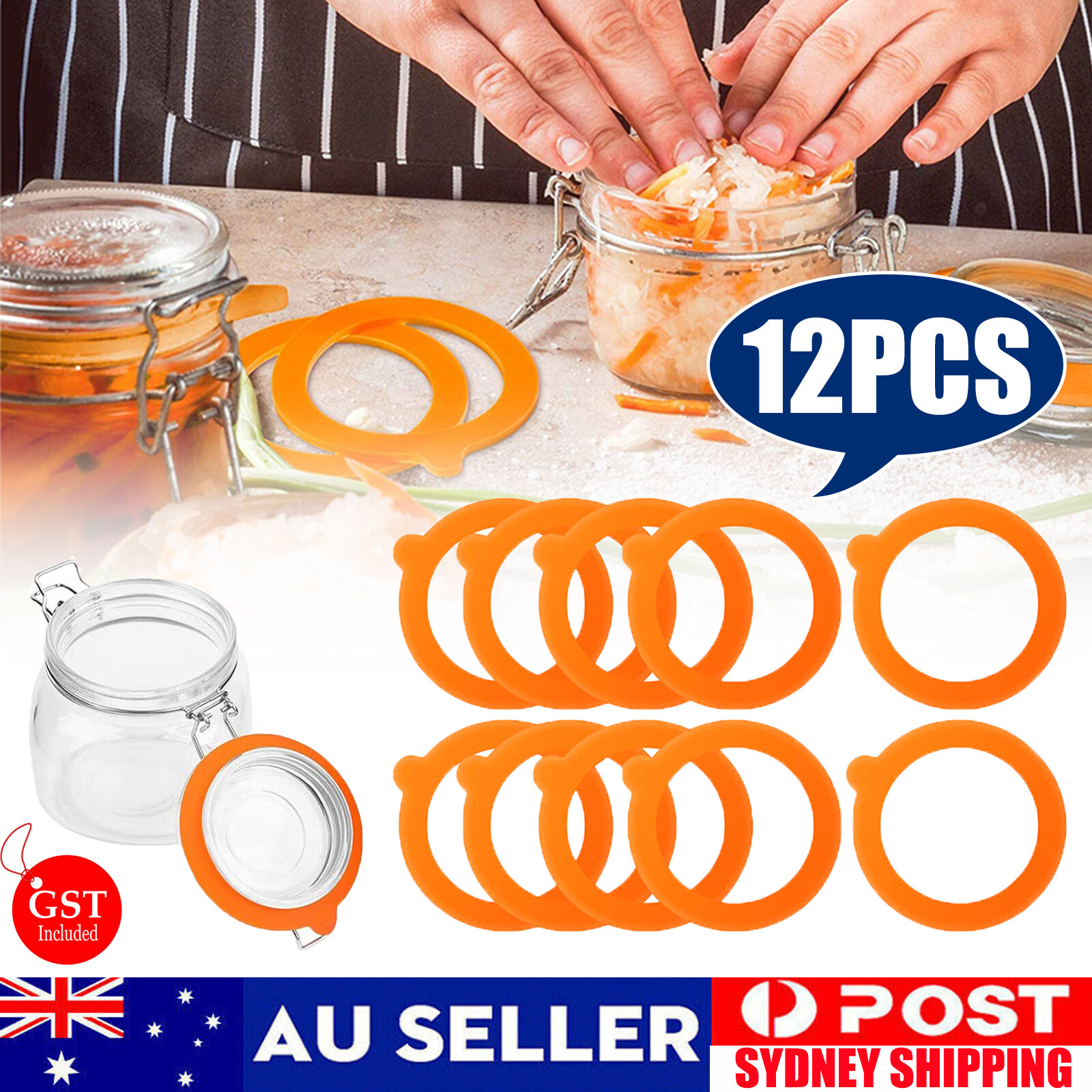 12 Pack Silicone Replacement Gasket Airtight Rubber Seals Ring for Jar