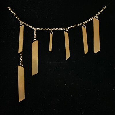 Edblad Skyline Necklace Matte Gold NOS w/ Box & Tag   Scandinavian Design