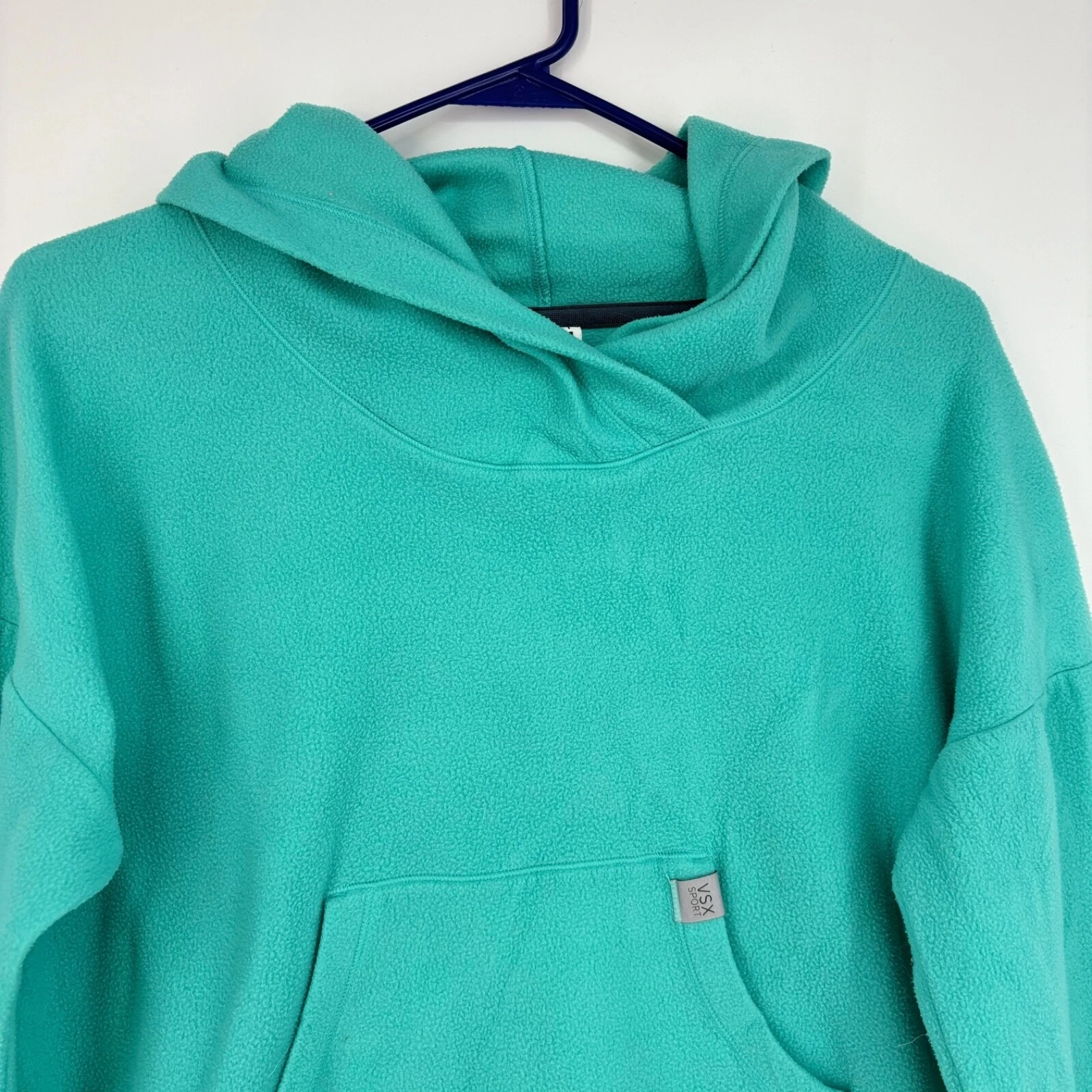 UNDERCOVER Victoria's Secret Sport maglione donna medio cropped felpa con cappuccio mare schiuma verde LS