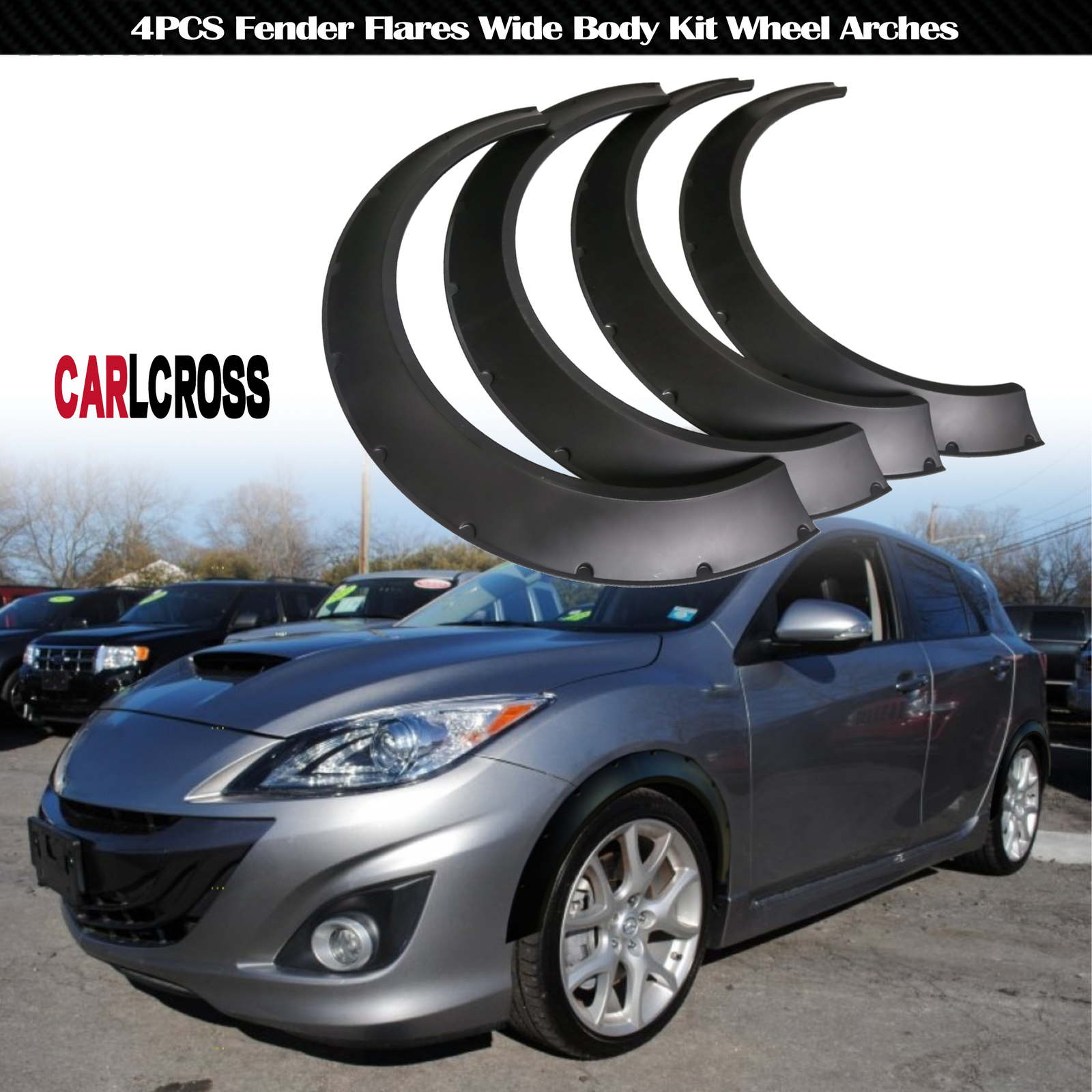 Mazda 3 Speed3 Wide Body Fender Flares Wheel Arches Kit 4PCS