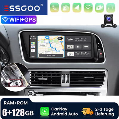 8.8'' Android 14 128GB Autoradio CarPlay GPS Navi Kamera Für Audi Q5 8R 2009-2016