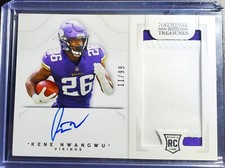 2021 National Treasures Crossover Rookie Patch Auto Kene Nwangwu RC /99 Vikings