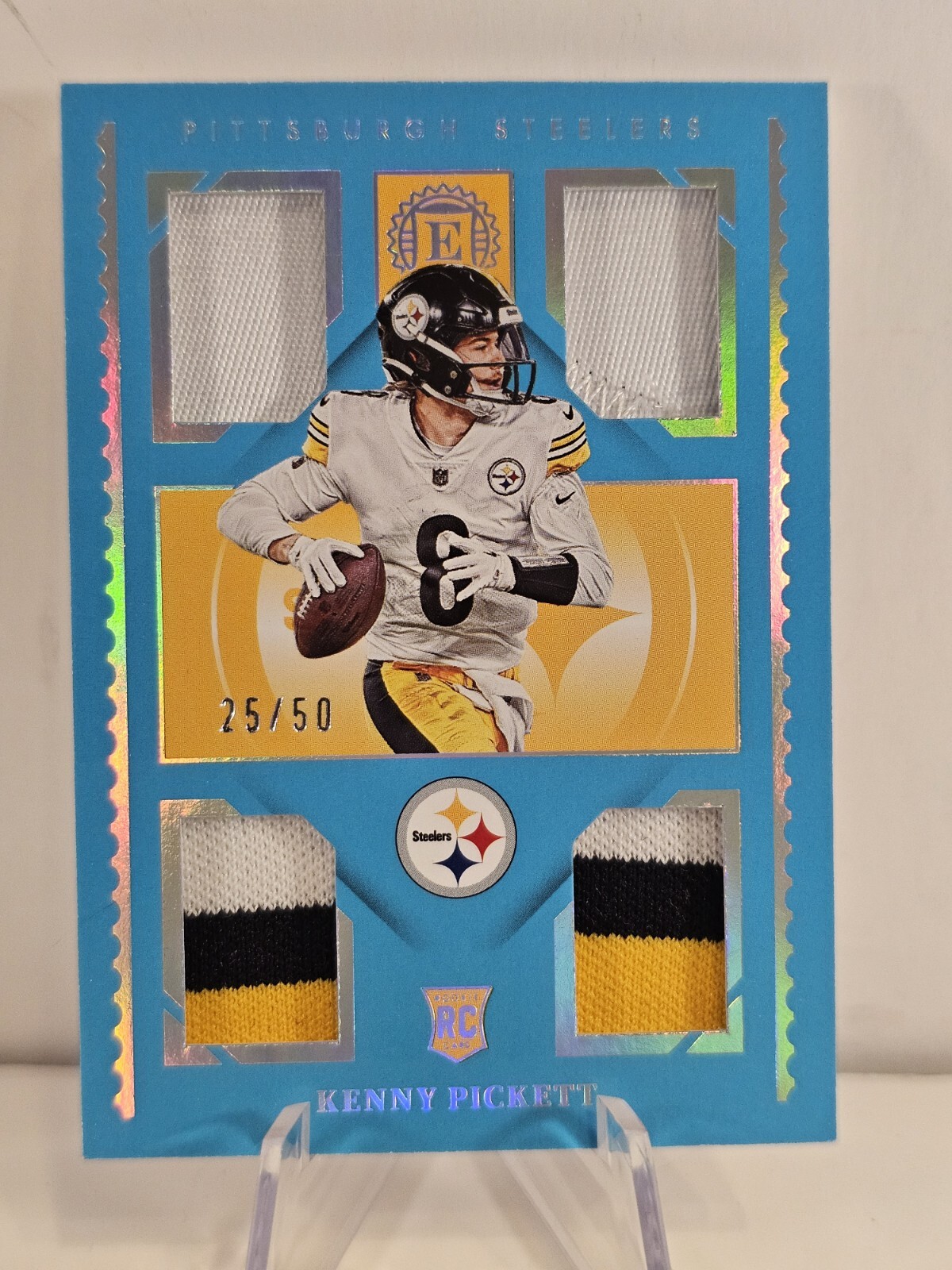 2022 PANINI ENCASED KENNY PICKETT ROOKIE QUAD PATCH 25/50 STEELERS 