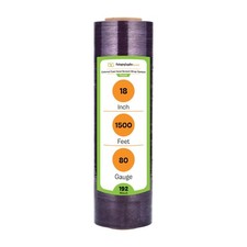 192 Rls 18"x1500' 80 Gauge Bundling Stretch Film Hand Shrink Wrap, Dark Purple