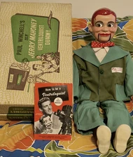 Moving Eyes JERRY MAHONEY 32" Ventriloquist Dummy by Juro 1960s w/Box - Working