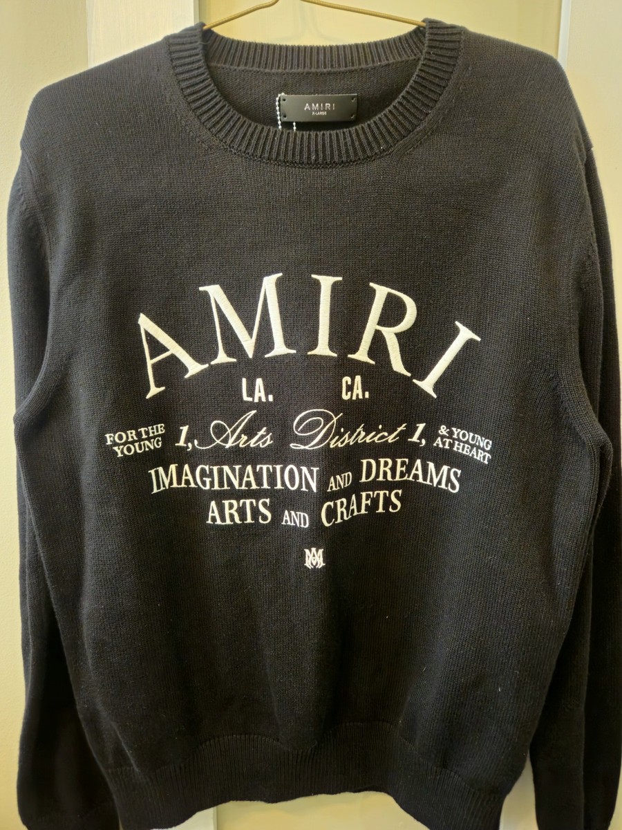 Amiri アーツ ディストリクト クルー AMIRI: Black 'Arts District' Sweater | SSENSE
