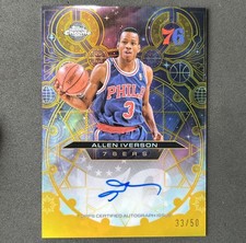 Allen Iverson 2025-26 Topps Chrome Chromographs Gold Refractor Auto /50 #33/50