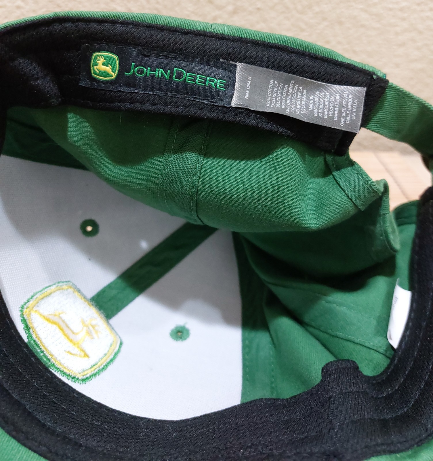 John Deere Adjustable Green Baseball Hat 100% Cot… - image 2