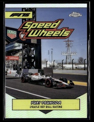 2025 Topps Chrome Formula 1 #75-RBR Yuki Tsunoda 1975 Speed Wheels card