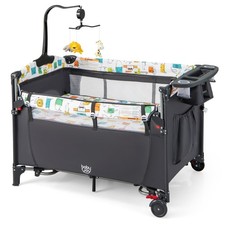5-in-1 Pack and Play, Baby Bedside Sleeper with Bassinet, Multifunction Bedsi...