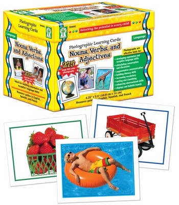 Key Education Nouns, Verbs, and Adjectives Photographic Learning Cards, 275 Voca