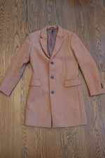 Mango Tailored Camel Wool Blend Overcoat Size...