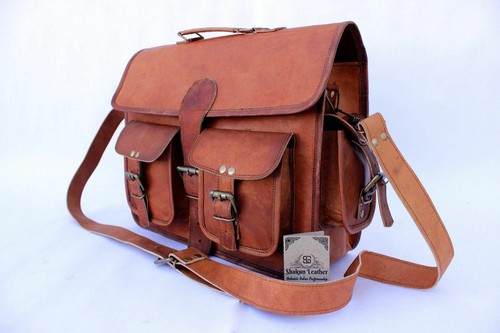 Sacoche Messager Vintage En Cuir Fait Main – Valise Portable Voyage Homme