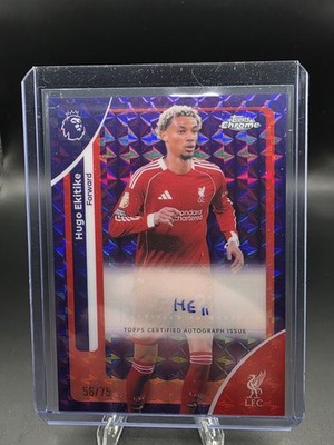 ひ*ろ様 Topps Chrome EKITIKE auto サインROOKIE Topps Chrome Premier League 2026 Hugo Ekitike Auto Purple