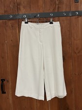 Size 6, Boden Women s Cream Trousers Wide Leg With 22inch Inseam