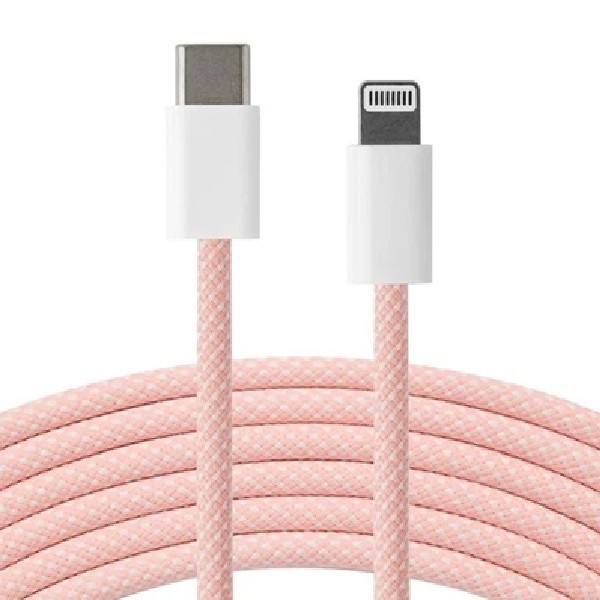 Apple USB-C to Lightning Cable Braided 1M Genuine OEM 661-14829 PINK Open-Box-image