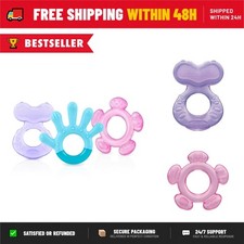 Nuby 3-Step Baby Teether Set 3 Count Soft Hard Silicone 3 Months