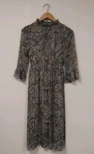 Womens Indigo Collection M&S Paisley Retro Printed Sheer Dress with Slip UK 8