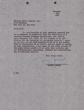GEORGE JESSEL - DOCUMENT SIGNED 11/05/1958