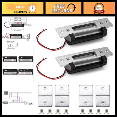 Electric Door Strike Lock 12VDC Fail-Safe/Secure Heavy Duty Power Lock 2 Pack
