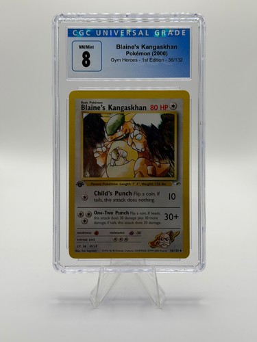 Blaine's Kangaskhan (1st Edition) graded CGC 8 for sale on eBay