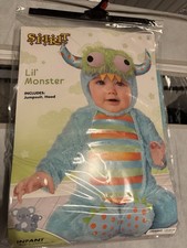 Spirit Lil' Monster Infant Costume Jumpsuit w/ Hood 0-6 Months