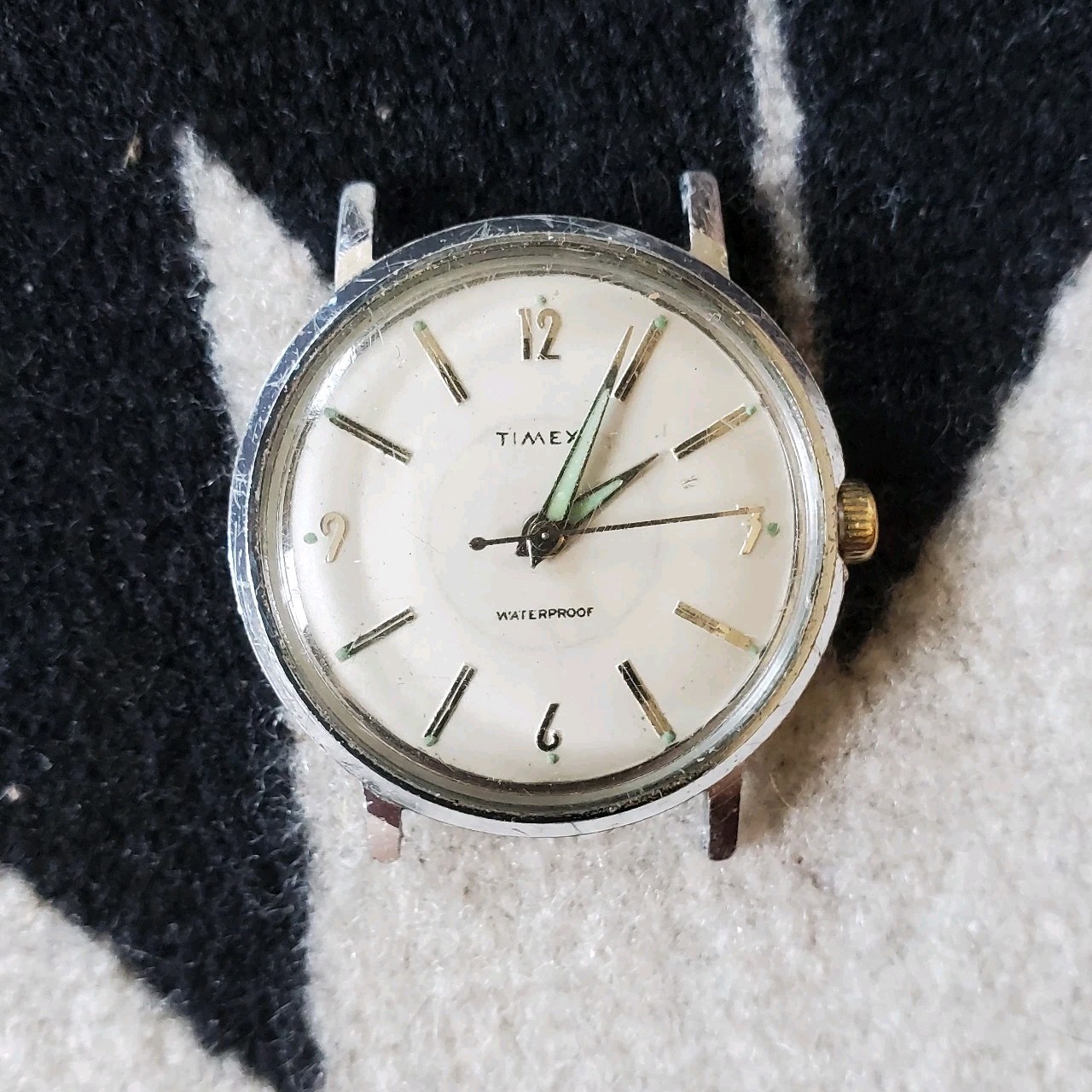 Vintage 60s Timex Marlin Wristwatch Aluminum Case Manual Wind Running