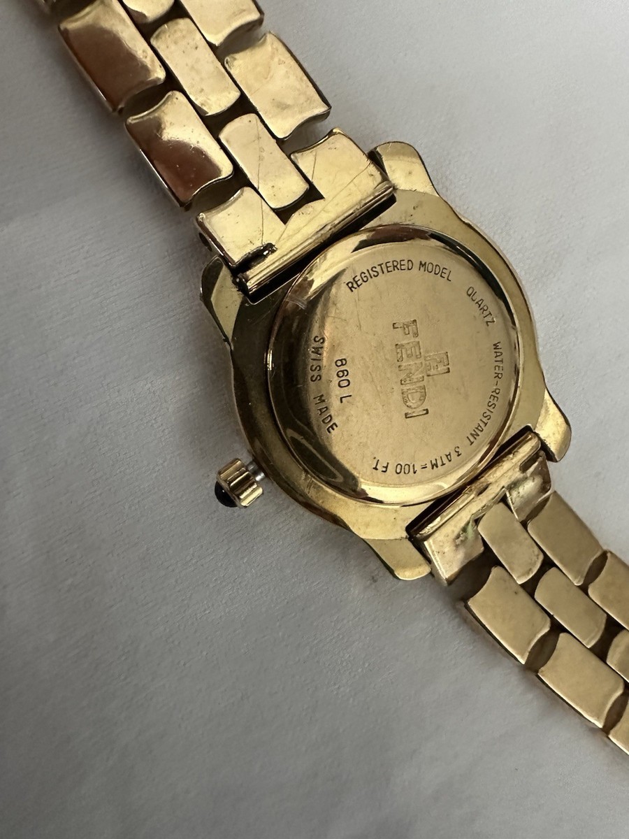 FENDI フェンディ 腕時計 860Ｌゴールド Fendi 860L Ivy and Gold Swiss Made Quartz Watch w/2 Extra Bezels