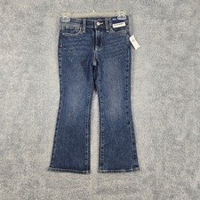 Old Navy Girls Blue High Rise Flare Rhinestone Studded Denim Jeans Size 7 NWT