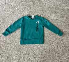 Reebok Sweatshirt Crewneck Pullover Boy  s or Girls Size XS 4/5 GREEN Very Good