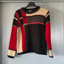 Christopher Banks Womens Sz M Acrylic/Mohair Long Sleeve Color Blocked Sweater